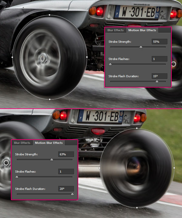 Использование спина размытия Photoshop CC