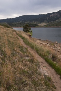 Fort Collins, CO.  Mountain biking at Horsetooth Reservoir.