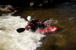 High-Speed Flash Photography. Lyons, CO. Kayaking on the St. Vrain river.