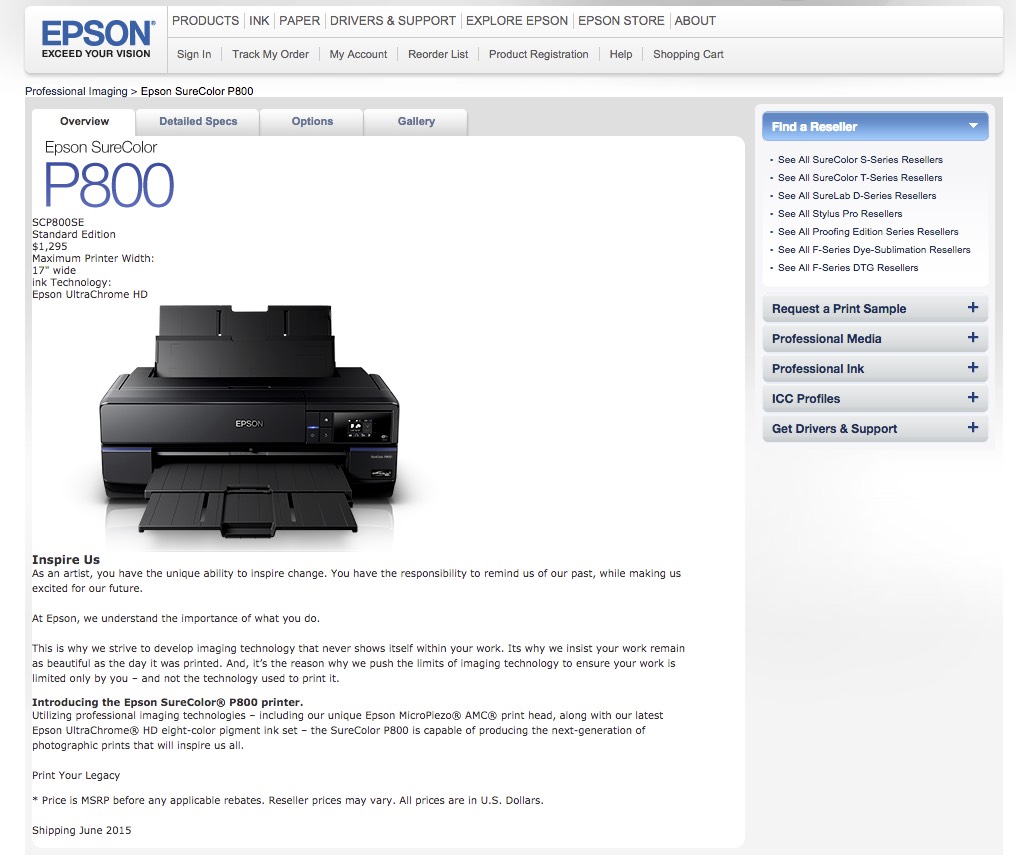 Epson SureColor P800