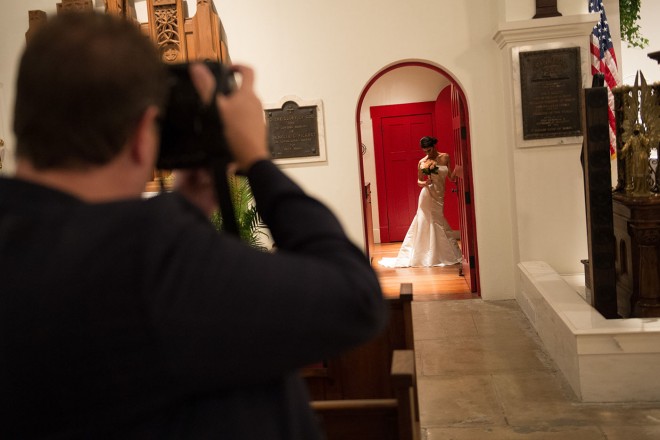 one light bridal portrait