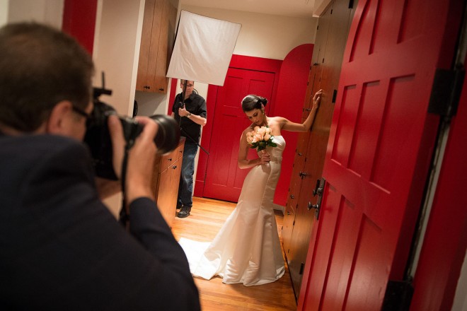 one light bridal portrait